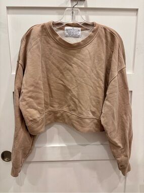 Stylenanda Cropped Crewneck Boxy Sweatshirt in Dusty Rose